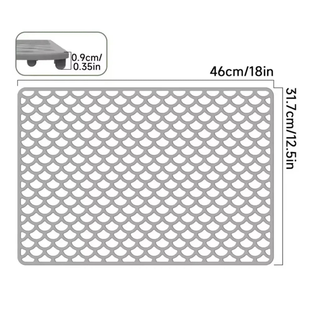 tapis silicone antidérapant protection évier cuisine vaisselle assiettes tasses couverts moderne minimaliste