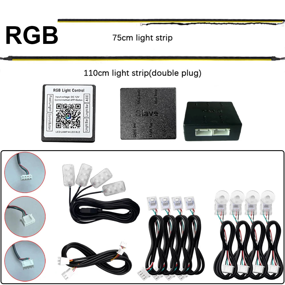 éclairage led ruban rgb 75cm 110cm contrôleur principal secondaire lumières.storage porte