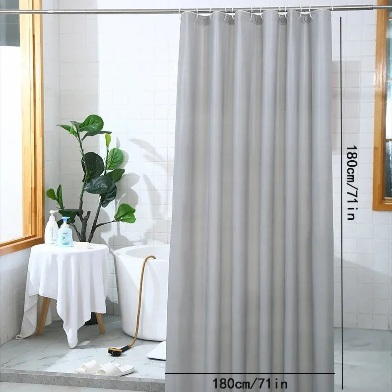 rideau douche gris moderne 180x180cm anneaux respectueux environnement