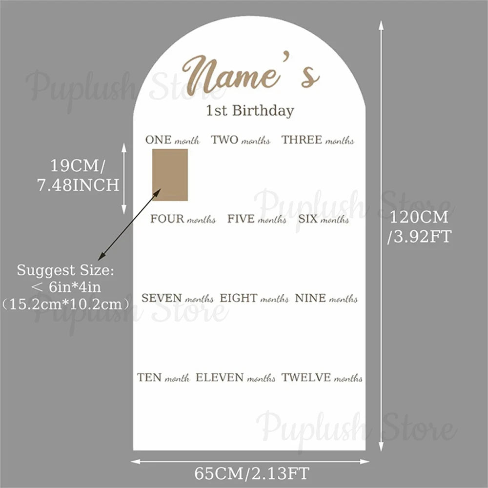 cadre photo bébé anniversaire 1er anniversaire boho moderne doré blanc decoration souvenir fête