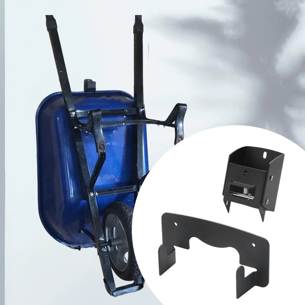 support mural chariot bras bleu noir fixation facile jardin garage