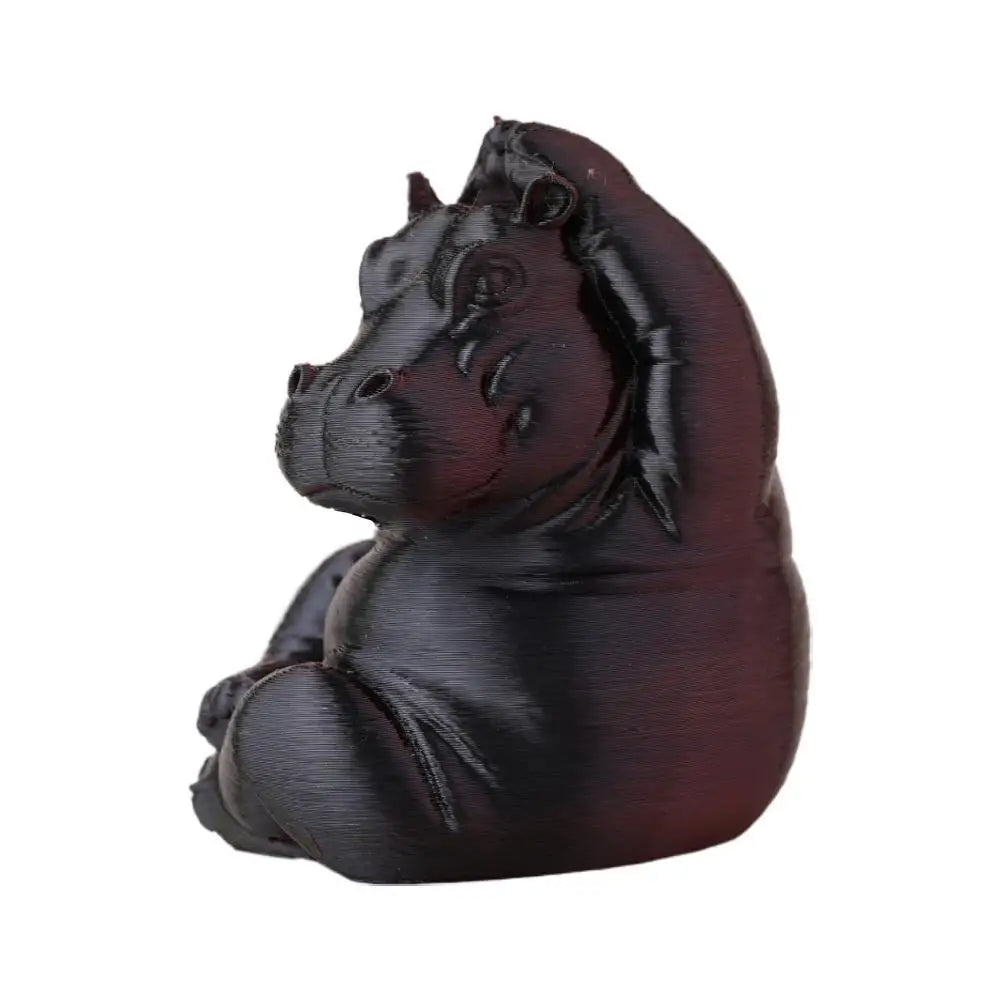 statuette hippopotame résine noire détaillée pose humoristique décoration cadeau articulée.textureGranulee