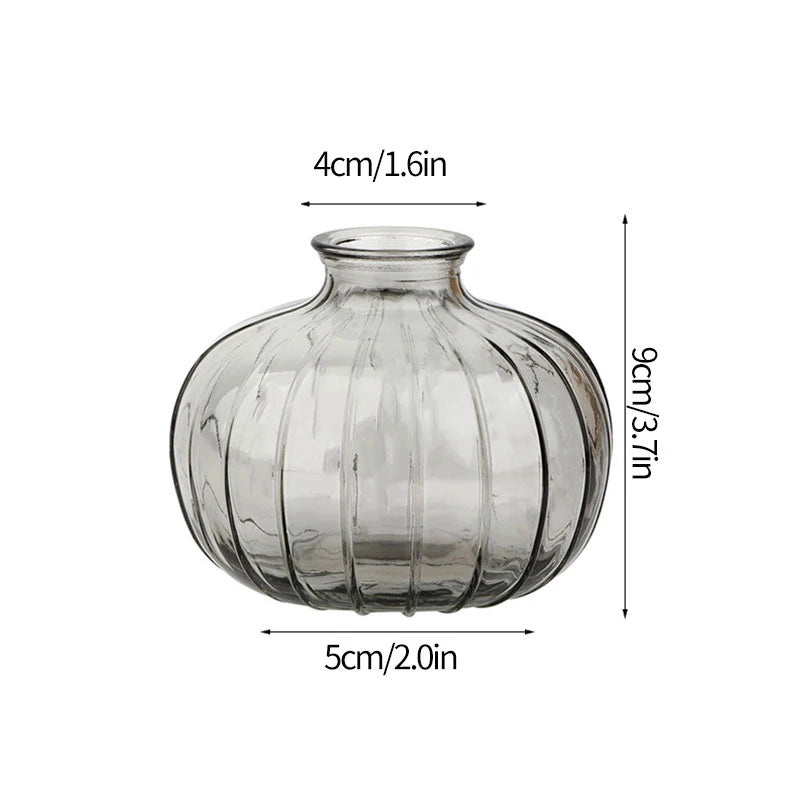 vases transparents moderne rayures verticales fleurs artificielles minimaliste verre deco table salon