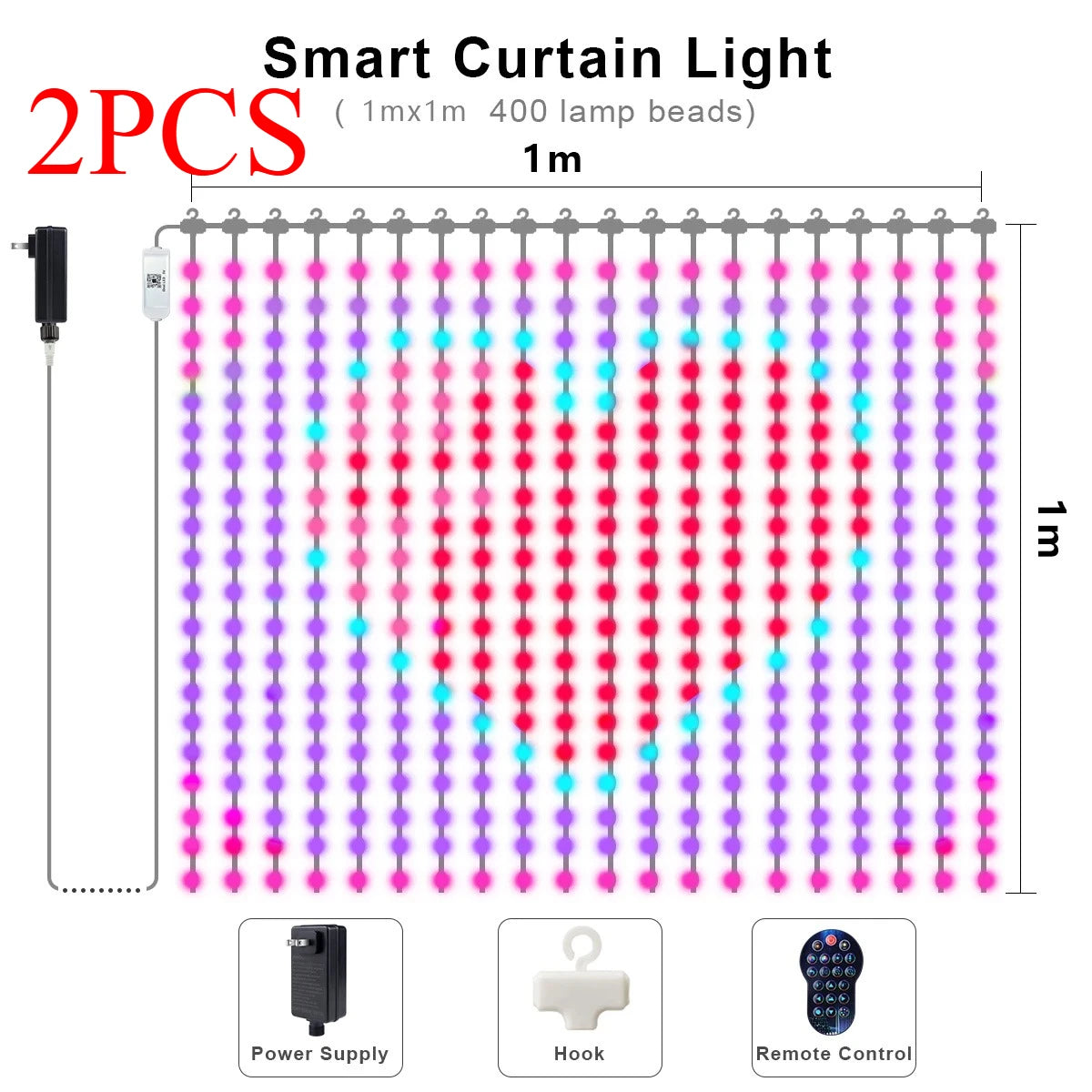 rideau lumineux led multicolore pixelé moderne synchronisation musique diy ip65