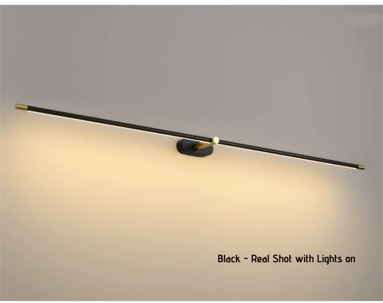 applique murale led moderne minimaliste noir doré éclairage intégré clips fixation lumière led