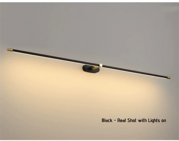 applique murale led moderne minimaliste noir doré éclairage intégré clips fixation lumière led