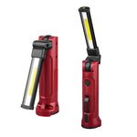 lampe travail pliable rechargeable usb modes éclairage rouge noir argenté