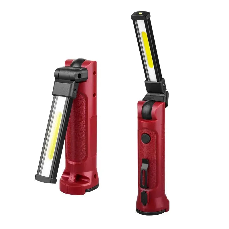 lampe travail pliable rechargeable usb modes éclairage rouge noir argenté