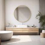 miroir rond or cadre doré moderne support mural chambre salon durable élégant autonomepage num
