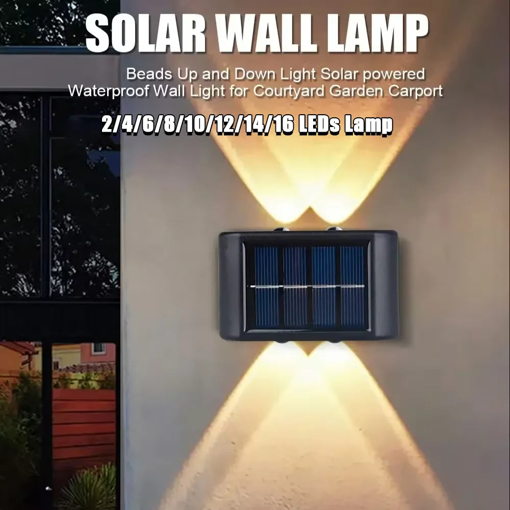 lampe murale solaire panneaux bleus lumière led noir étanche moderne interrupteur étanche