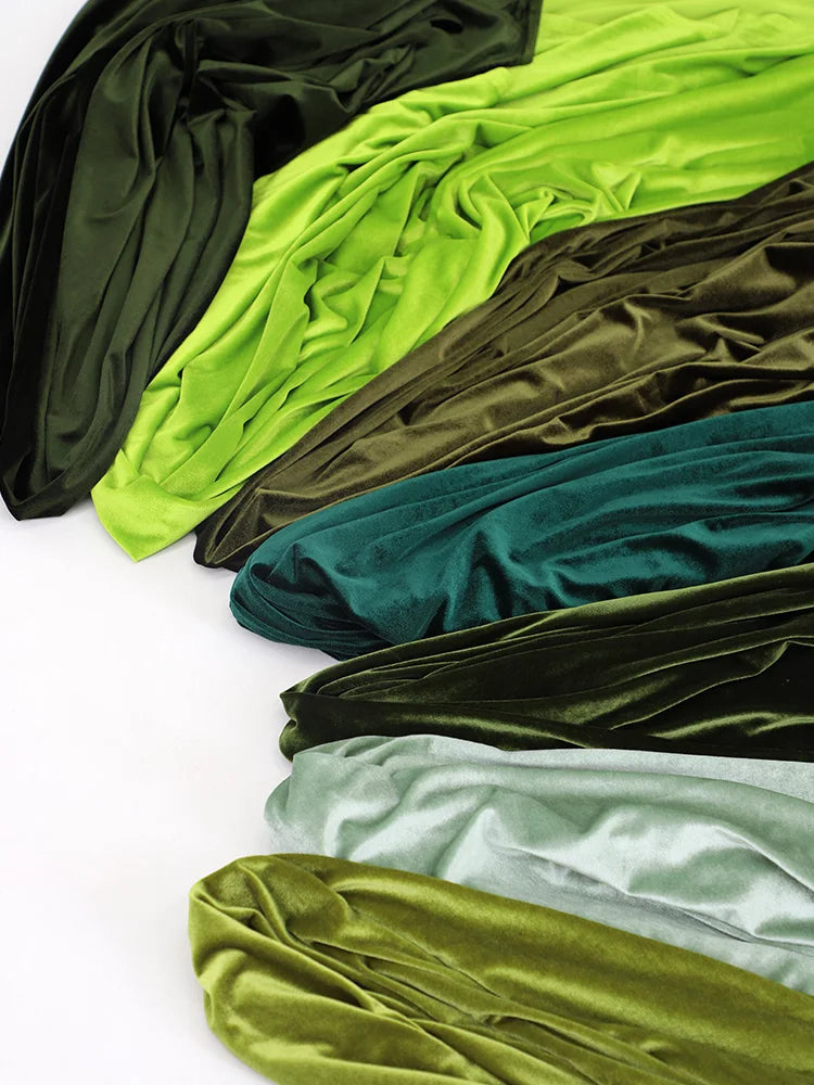 tissu velours polyester uni opaque moderne vert foncé vert clair noir rouge blanc resistant