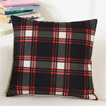 housse coussin carré géométrique coton lin moderne noir bleu rouge vert orange marron rose