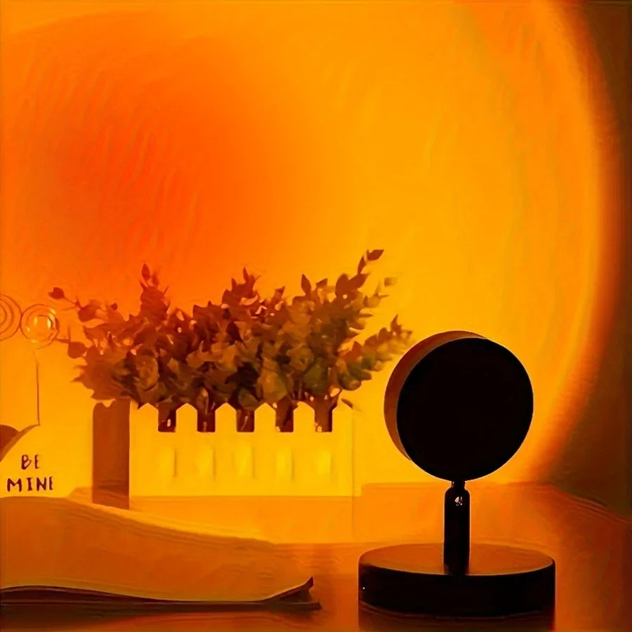 lampe table moderne veilleuse noir projection couchersoleil chambre coucher ambiance éclairage