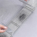 grille drainage adhésive maille fine gris clair moderne salle bain cuisine scie main auto