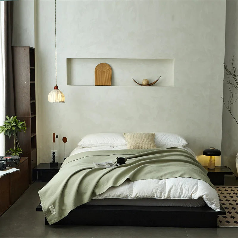 couette texturée lin minimaliste couleurs vert olive beige marron gris blanc turquoise minimaliste zen