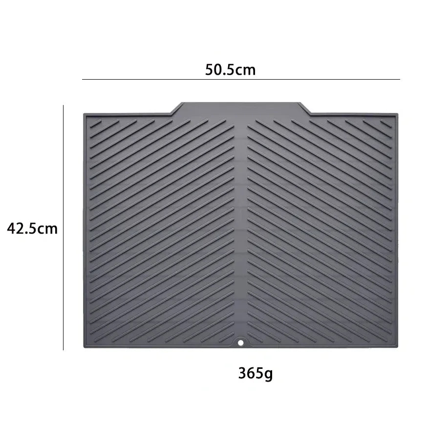tapis table silicone rectangulaire moderne rayures ondulées gris noir protection cuisine support vaisselle