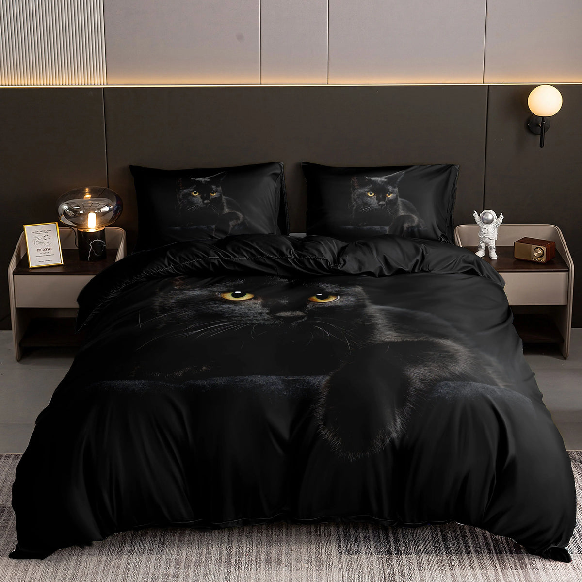 Housse de couette dans une chambre d'amis décorée