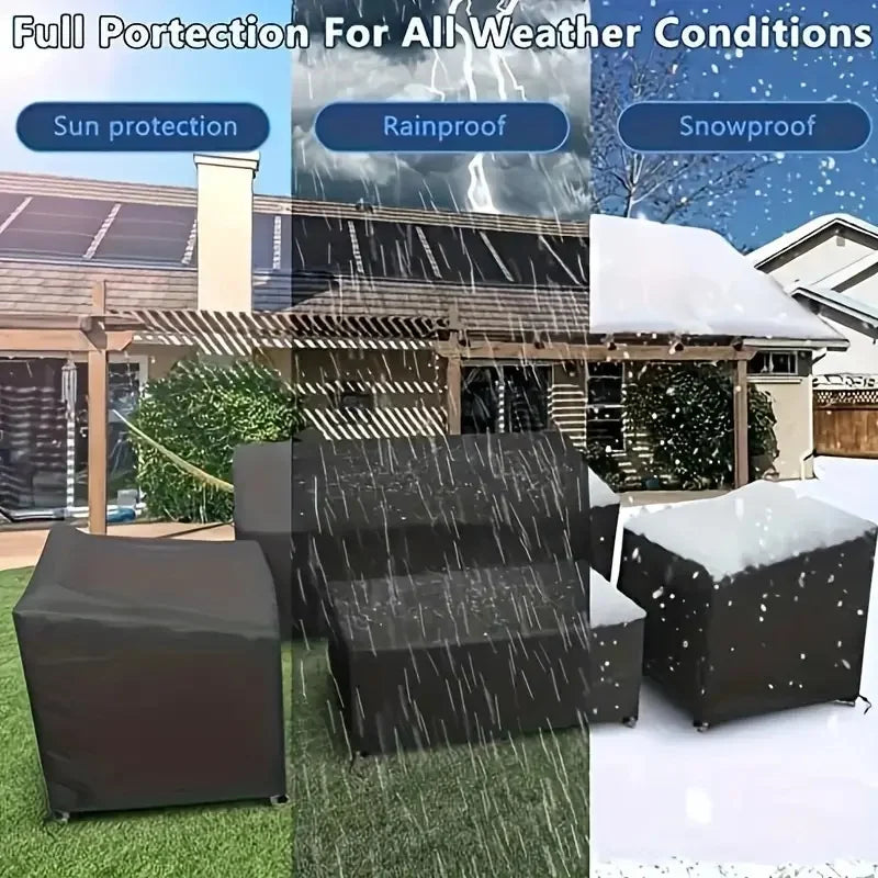 housses protection meubles patio noir polyester moderne clips 131x90 78x58 61x56 50x34