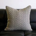 housse coussin moderne nordique motif géométrique noir blanc polyester coton lavable 30x50cm 45x45cm 50x50cm