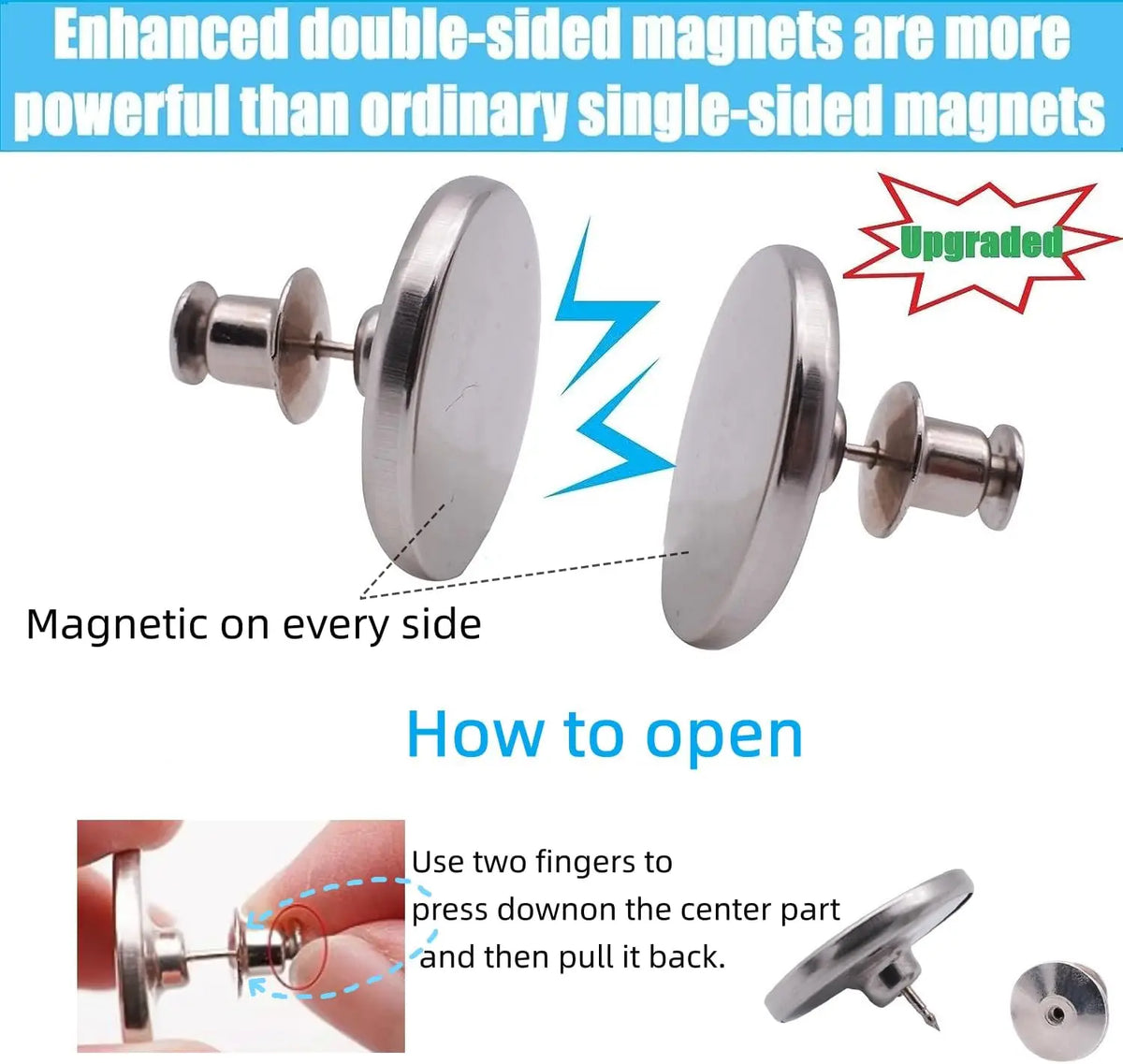 aimants magnétiques argentés modernes boutons rideaux sans clou détachables métal alliage aluminium accessoire