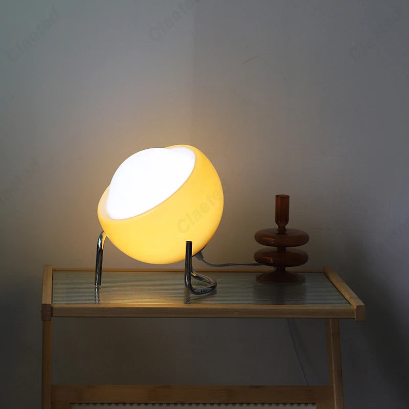 lampe table led orange verre moderne décoration intérieure chambre salon
