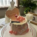décorations gâteau coeurs 3d rouge rose adhésives réutilisables romantiques modernes