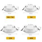 Spot LED moderne 220V 7W 9W 12W 20W blanc 4000K 6500K clips aluminium