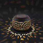 lanterne solaire moderne blanc feuilles découpées ip65 led étanche extérieur table jardin patio