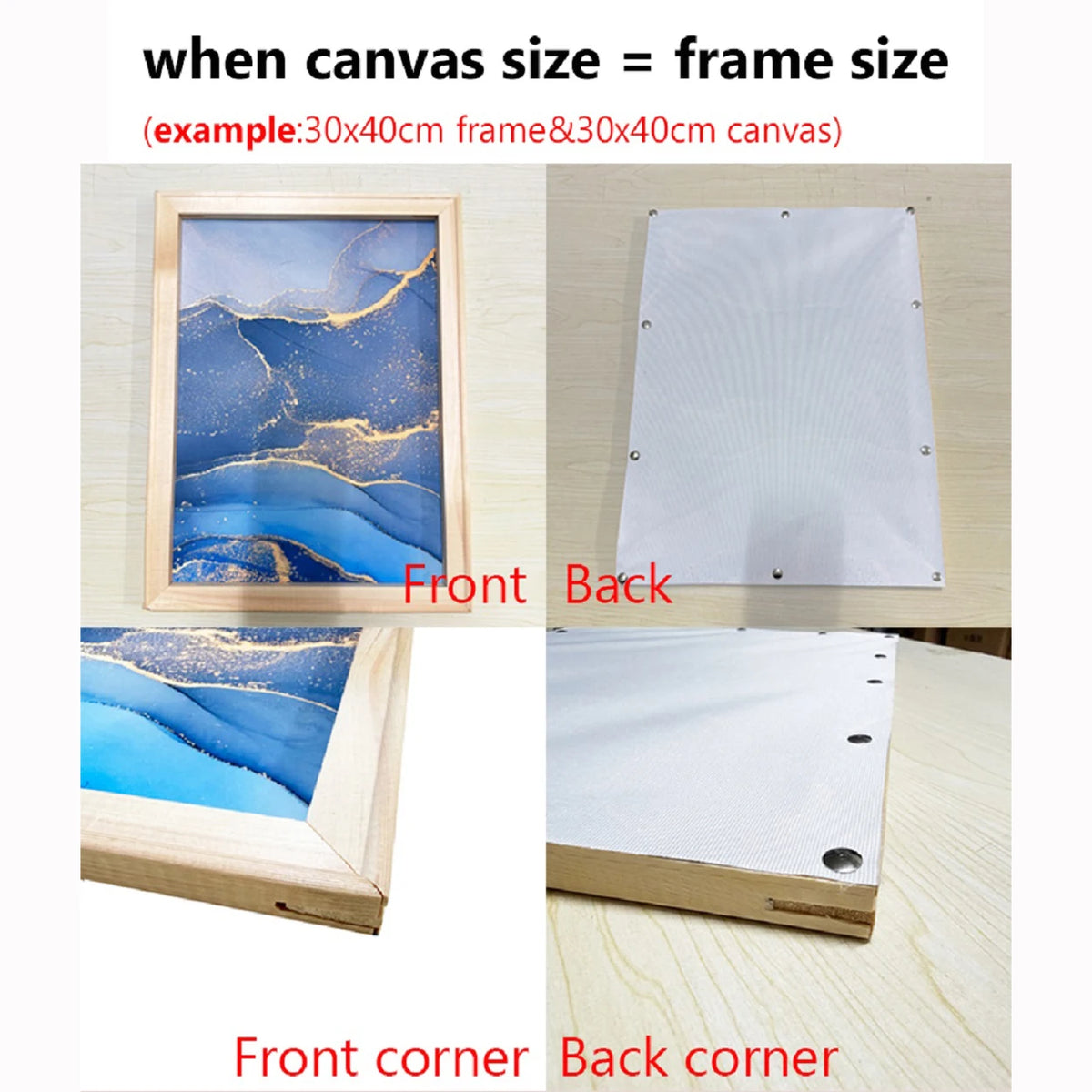 Cadre toile bois naturel classique plusieurs tailles facile