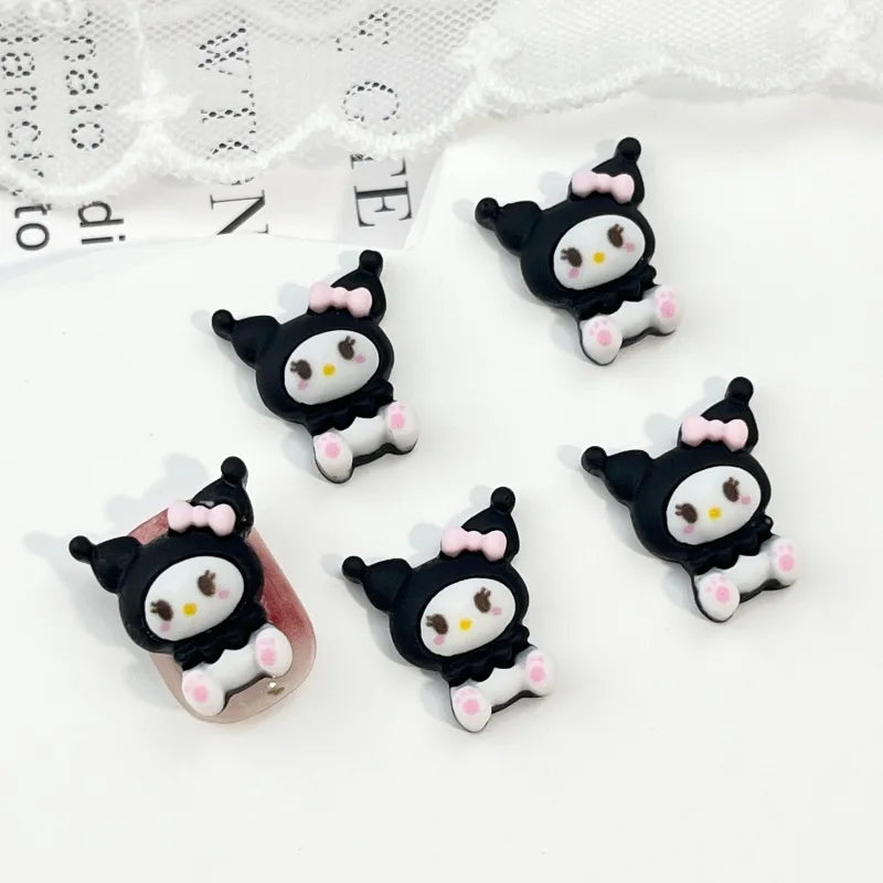 figurines résine animaux clips cheveux noir violet rose blanc bleu jaune cartoon mignons coeurs
