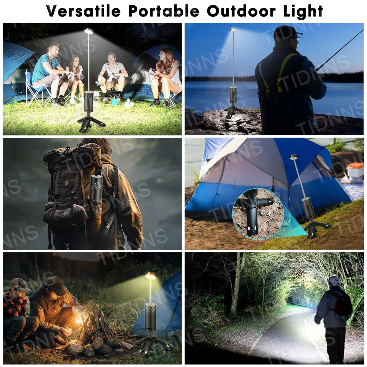 lampe poche portable rechargeable led camping 12h autonomie noir vert moderne