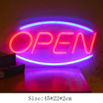 panneau lumineux led open rouge bleu lettres relief classique vacances chambre enfants