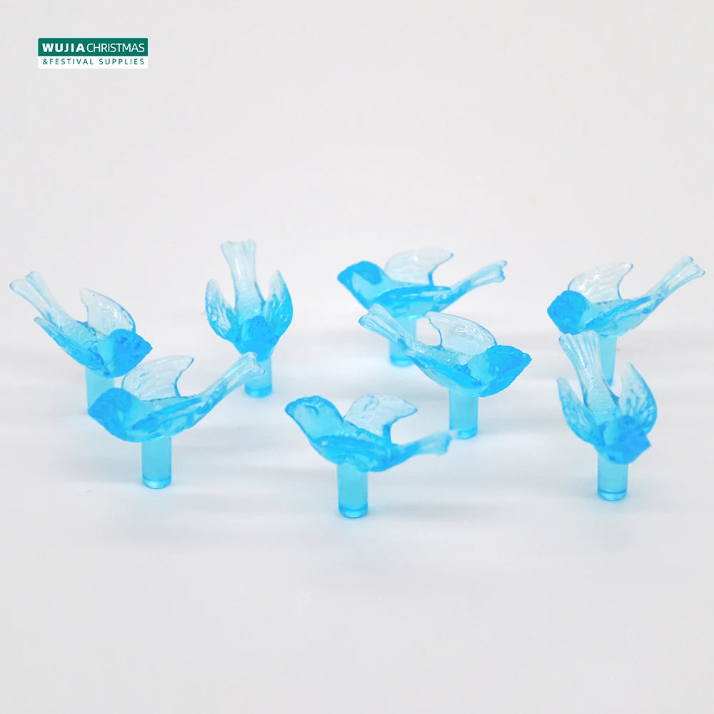 remplacement oiseaux stylisés violet orange vert bleu artisanal 50 pièces translucent decoration festive craft