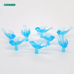 remplacement oiseaux stylisés violet orange vert bleu artisanal 50 pièces translucent decoration festive craft