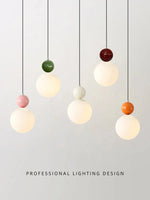 Suspension lumineuse moderne sphères translucides vert rose blanc orange rouge salon chambreôtel E27