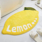 tapis décoration maison jaune rose orange blanc dessin animé souriant imperméable salle bain porte