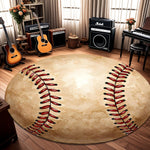 tapis moderne baseball blanc rouge suture doux adhésif salon chambre 80x80cm