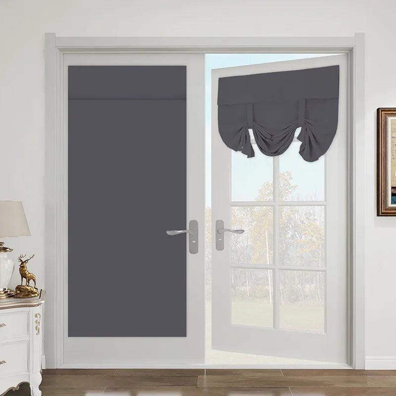 rideaux porte français occultant gris noir moderne intégré fenêtre française polyester opaque classique