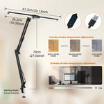 lampe led double tête noir moderne bras articulé usb réglable luminosité