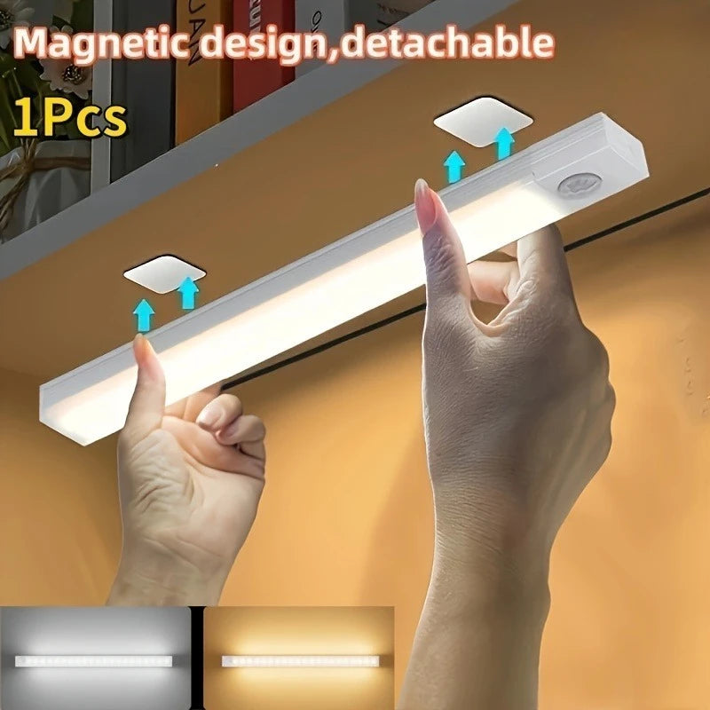 lampe led rechargeable aimantée détecteur mouvement 50cm 30cm 20cm 10cm blanc moderne autonomie