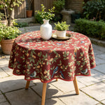 nappe table motif floral oiseaux classique beige clair vert bleu rustiqueversible machine