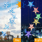 Mobile lumineux solaire oiseaux stylisés couleurs vives moderne extérieur LED changeantes