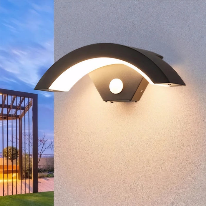Applique murale extérieure aluminium noir avec détecteur de mouvement IP65