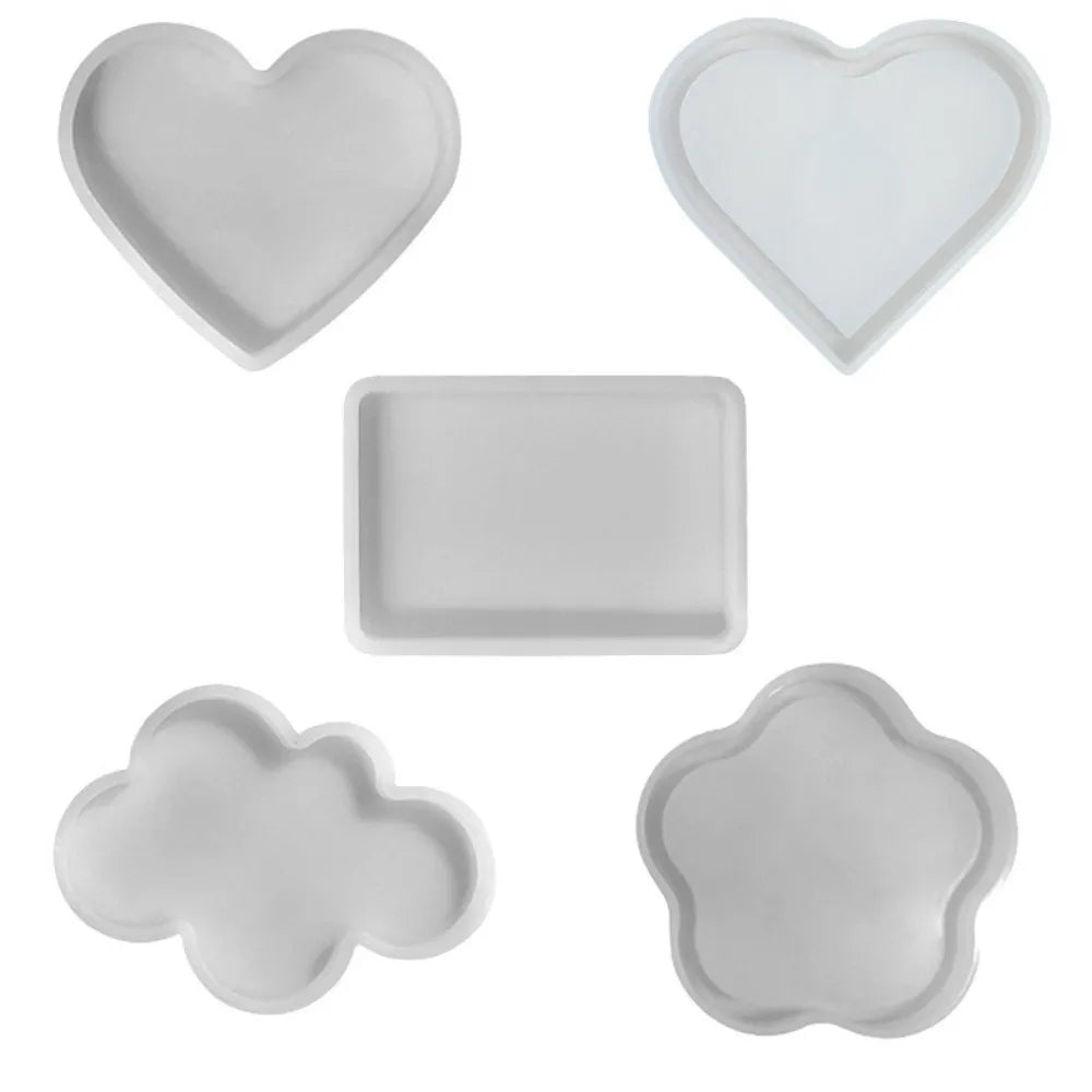 moules silicone imprimé floral moderne blanc rectangle rond cœur ellipse nuage