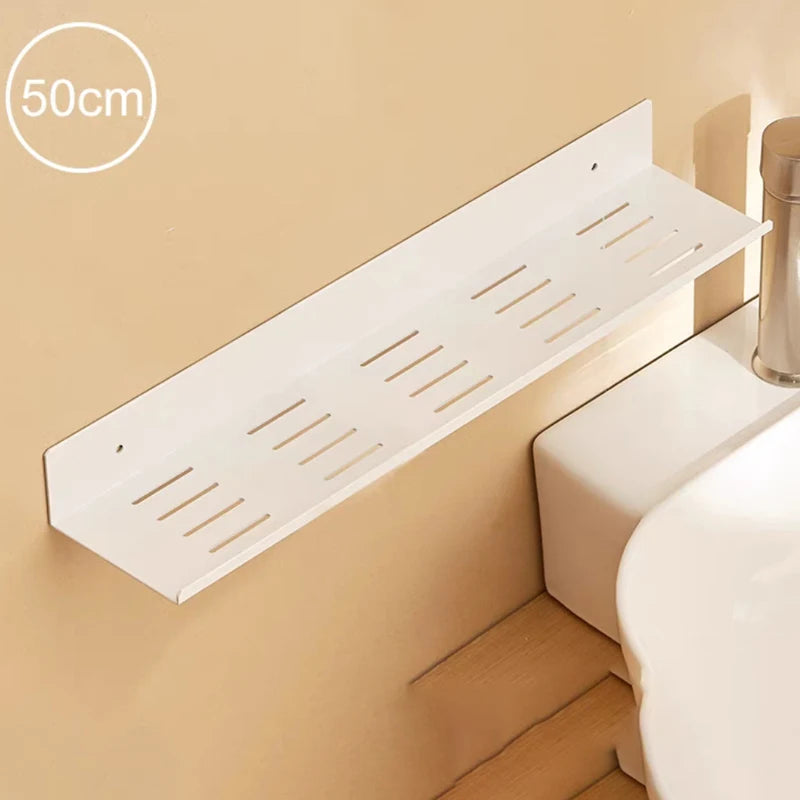 étagère murale noire adhésive aluminium moderne salle bain 20cm 30cm 40cm 50cm cosmétiques brosses