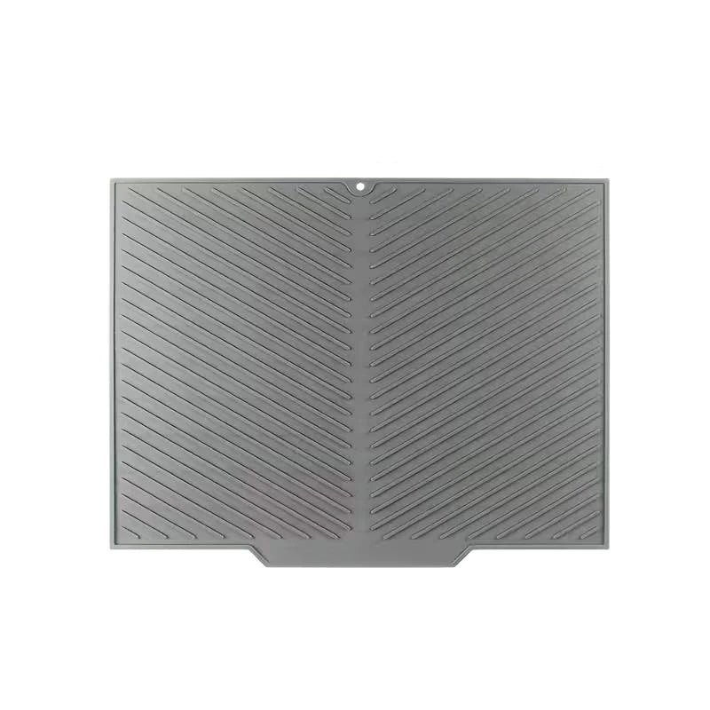 tapis séchage silicone gris moderne assiettes bols verres drainage évier anti dérapant facile nettoyer