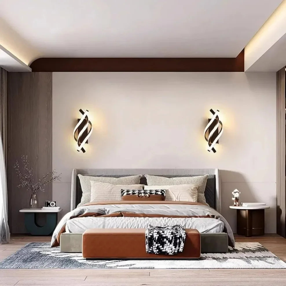 lampes murales modernes deco abstraites blanc noir chambre salle manger entrée