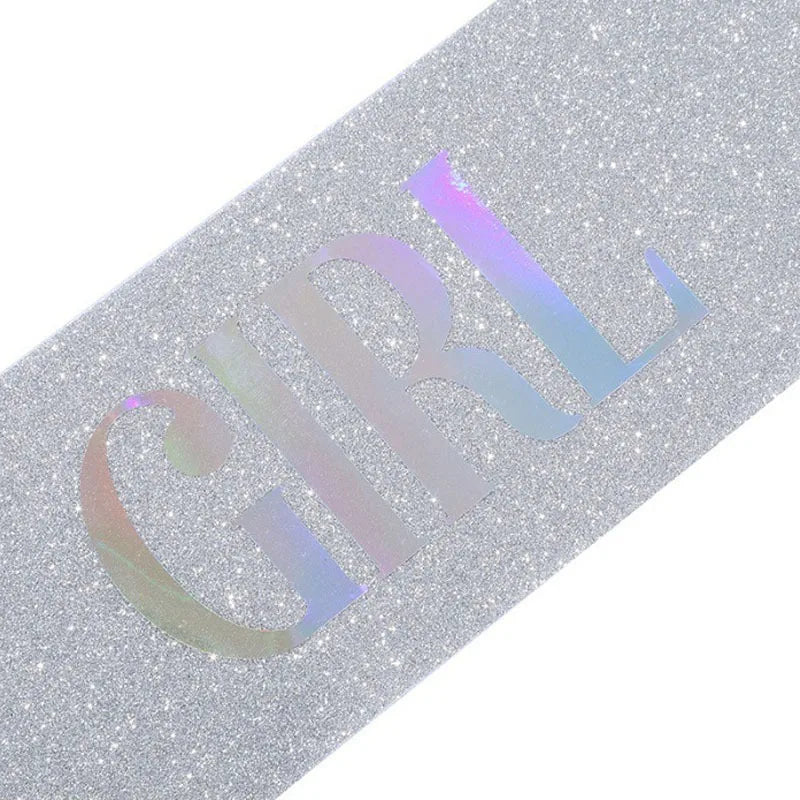 ruban pailleté festif anniversaire fille femme blanc rose bleu vert doré holographique