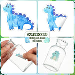 autocollants dinosaures aquarelle rouleau 500pcs adhésifs enfants enveloppes motifs colorés