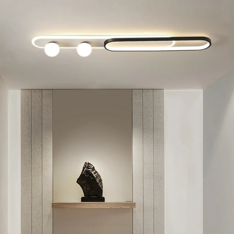 lampe couloir moderne blanc noir doré sans télécommande opacité contemporaine aluminium monté surface